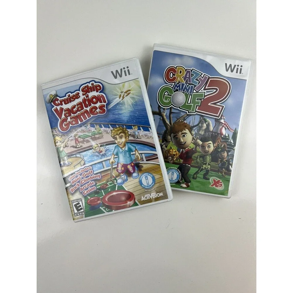 Lot Of 2 Wii Games Crazy Mini Golf 2 & Cruise Ship Vacation Games UNTESTED Games